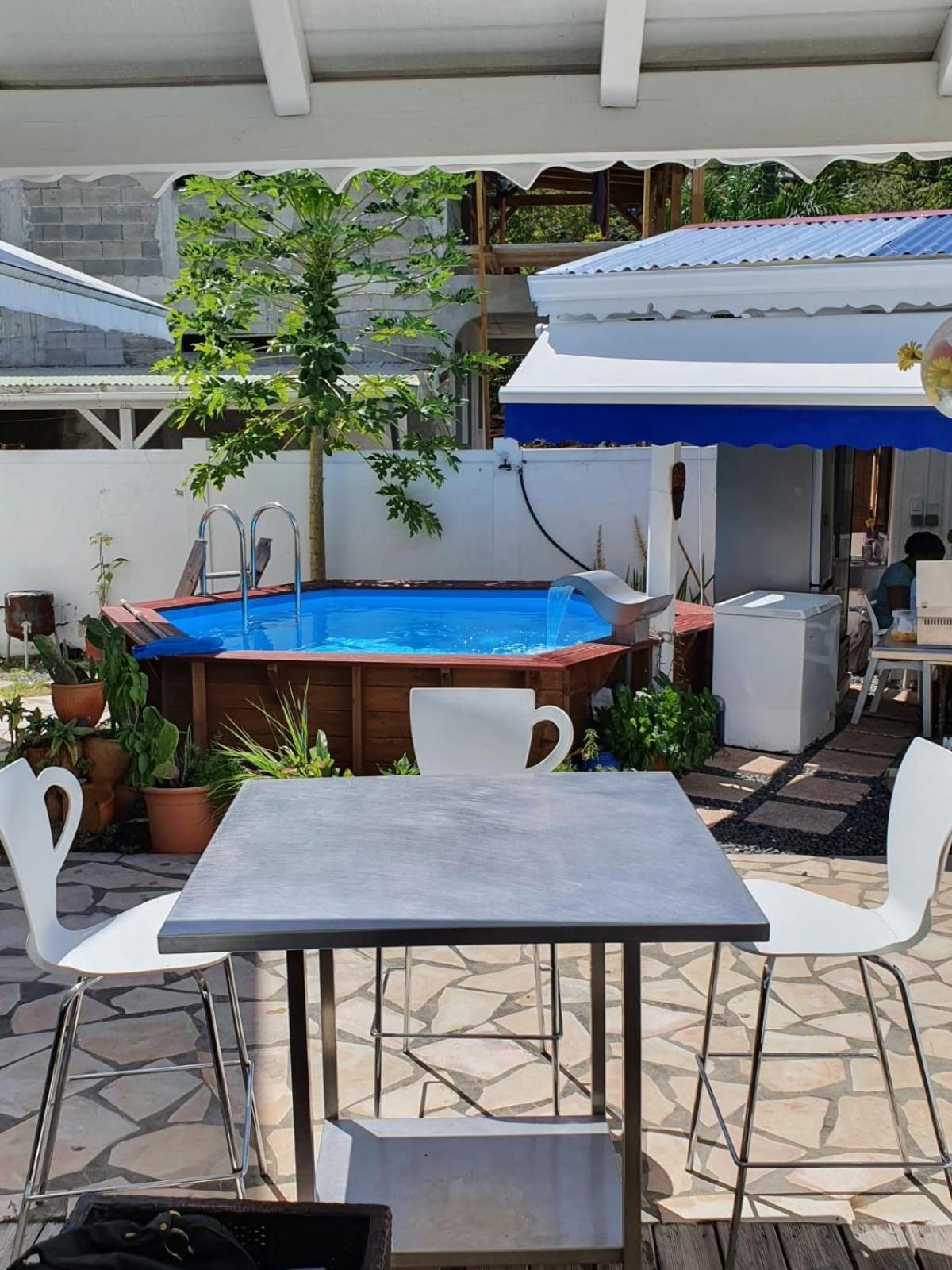 Le Sable Bleu - Evasion Tropicale A Sainte-Anne - Plage 5Min - Piscine - Parking - Logement Climatise - Vue Sur Les Palmiers - Parfait Pour Sejours En Famille Ou Entre Amis Dış mekan fotoğraf